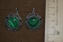 Серьги из малахита  0282