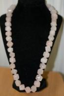 Бусы розовый кварц  60 см. 0664